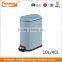 Round powder coating waste step bin with soft close lid