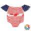 4th Of July Baby Clothes Romper Stripe And Star Flutter Sleeve Cotton Rompers One Piece Girl Jumpsuit