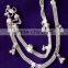 SILVER TONE chain BELLS payal ANKLETS foot bracelet PAIR
