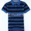 Best quality polo t-shirts 100% cotton blue black mens polo collar Striped T Shirt