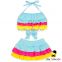 New Model Children Colorful Ruffle Separable Rainbow Little Girl Cake Dress Swimwear Beach Mini Skirt