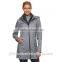 Winter women's windproof long softshell jacket with hood
