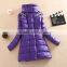 Korea style Woman Stand collar Embroidered Long Winter down coat