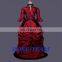 Rose Team-Free Shipping Custom-made Medieval Victorian Gown Ball Costume Wine Red Gothic Punk Dress