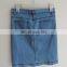New Desigh Women Jean Skirt,Knee Length Women Denim Skirts,Blue Jean Skirt with Button Girl Denim Skirts