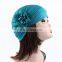 Women's Beanie Hat Autumn Winter Flower Head Cap Muslim Indian Hat