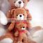 High quality Teddy bear family plush stuffed toy with ribbion