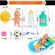 Shantou factory 8pcs bathtub set tub town bath toy with big baby doll