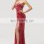 Grace Karin Fashion Women Sexy Dress Split Beaded Sequins Long Red Free Prom Dresses CL6102