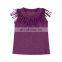 Girl Fringe Shirt Kids Plain Top Tassel T Shirt
