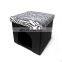 PU Foldable Linen print design foldable pet house Cat House  Ottoman