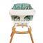 Baby Infants Toddlers High Chair  with Removable Tray and Adjustable Legs Wooden High Chair