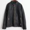 HOT SALE 2021 NEW FASHION MENS'WASHED ECO FAUX STAND COLLAR LEATHER JACKET
