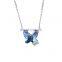 Wholesale Women Silver Custom Jewelry Trendy Necklaces Butterfly Crystal Simple Clavicle Chain 925 Silver Necklace