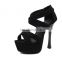 women good quality design high heel round toe cross strap slip on platform back zip sandals shoes