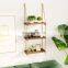 2 Tier Swing Rope Floating Shelf Hanging Storage Shelves for Living Room