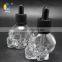 35ml Skull Glass Bottle With Dropper 35ml for Tobacco Tar Glass Skull Bottle