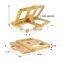 Natural Bamboo Foldable Laptop Adjustable Laptop Stand for Desk with Multiple Angles for Laptops Up to 15.6 inches