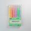 Factory Price 6 color pastel color fluorescent soft fiber tip highlighter triangle shape barrel marker watercolor pen