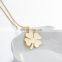 Unique Stainless Steel Lucky Charm Pendant Necklace Four Leaf Clover Necklace