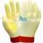 Yellow Aramid Fiber Knitted Lined Anti-Slip PVC Dotted Palm Fire Proof Cut Resistant Gloves for Gardening