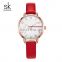 SHENGKE New Elegant Lady Watch Simple Dial Soft Leather Band Japanese Quartz Movement K9022L Hand Watch For Girl