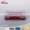 Rectangle Plastic Red Lunch Tray Box with locked clear lid