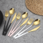 304 Stainless Steel Black Silver Colored Flatware Knife Fork And Spoon Cutlery Set For Kitchen