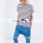 Women 2016 casual t shirt arrival 100%cotton fashion stripe short sleeve women's clothing TS030