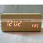 Modern Design Square LED Digital Wooden Clock With Calendar