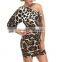 2015 China manufacturer customized ladies sexy animal print dress