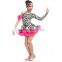 Good quality leopard print dance costume modern western cheer dance costumes zebra color stage performance costume
