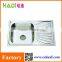 foshan single bowl stainless steel kitchen sink with drain board HD7848