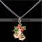 Zinc alloy Christmas Stockings snowman bell necklace