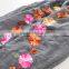 Good Quality Flowers Embroideried Soft Cotton Shawl Scarf Hijab