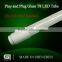 ul dlc approved play and plug t8 led tube light glass