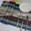 Europe Fashion New Style Blue With Brown Strip Rainbow Placemat