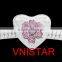 Vnistar Silver plated heart-shaped bead PBD1145 with clear&light rose stones, size in 11*12mm