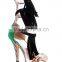 2015 New fashion Trendy multi-color faux leather snake printe fringe buckle dress sandals for lady