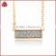 Silver Crystal Drusy Long Boho Necklace Druzy Bar Necklace in Gold