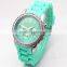 2015 Hot Japan Quartz Movt Alloy Case Colorful Silicon Watch