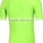 92% Polyester 8% Spandex (Lycra) Short Sleeves Plain Lime Color Compression Shirt / Rash Guard with Print at Back