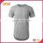 Curved hem grey long t-shirt for men, mens custom t shirt printing, custom tall t shirt