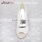 Wholesale China manufacturer women satin dress bridal whote shoes peep toe wedding high heels