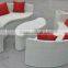 3pcs half-moon wicker modern sofa bed