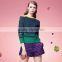 winter ladies comfortable contrasted color short pullover sweater