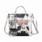 Western style manufacturer digital printed pu leather ladies tote handbag