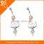 Best design gold plated fashion belly ring jewelry with zircone