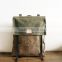 High quality army green waxed canvas school backpack , canvas laptop rucksack for girls                        
                                                Quality Choice