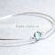 925 Sterling Silver Aqua Chalcedony Gemstone Bangle